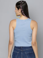 Blue Box Back Crop Top