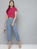 Fuchsia High Neck Regular Top