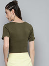 Olive Gathe Detail Crop Top