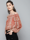 Rust Tie-Dye Bardot Top