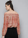 Rust Tie-Dye Bardot Top