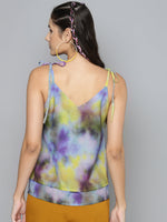 Yellow & Purple Tie-Dye Strappy Top