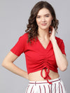 Red Rouched Crop Top