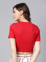 Red Rouched Crop Top
