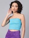 Blue Smocking Tube Top