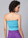 Blue Smocking Tube Top