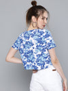 Blue Floral Boxy T-Shirt