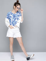 Blue Floral Boxy T-Shirt