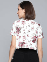 Maroon Floral Boxy T-Shirt