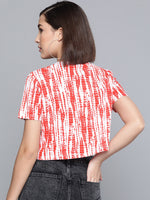 Red & White Tie-Dye Boxy T-Shirt