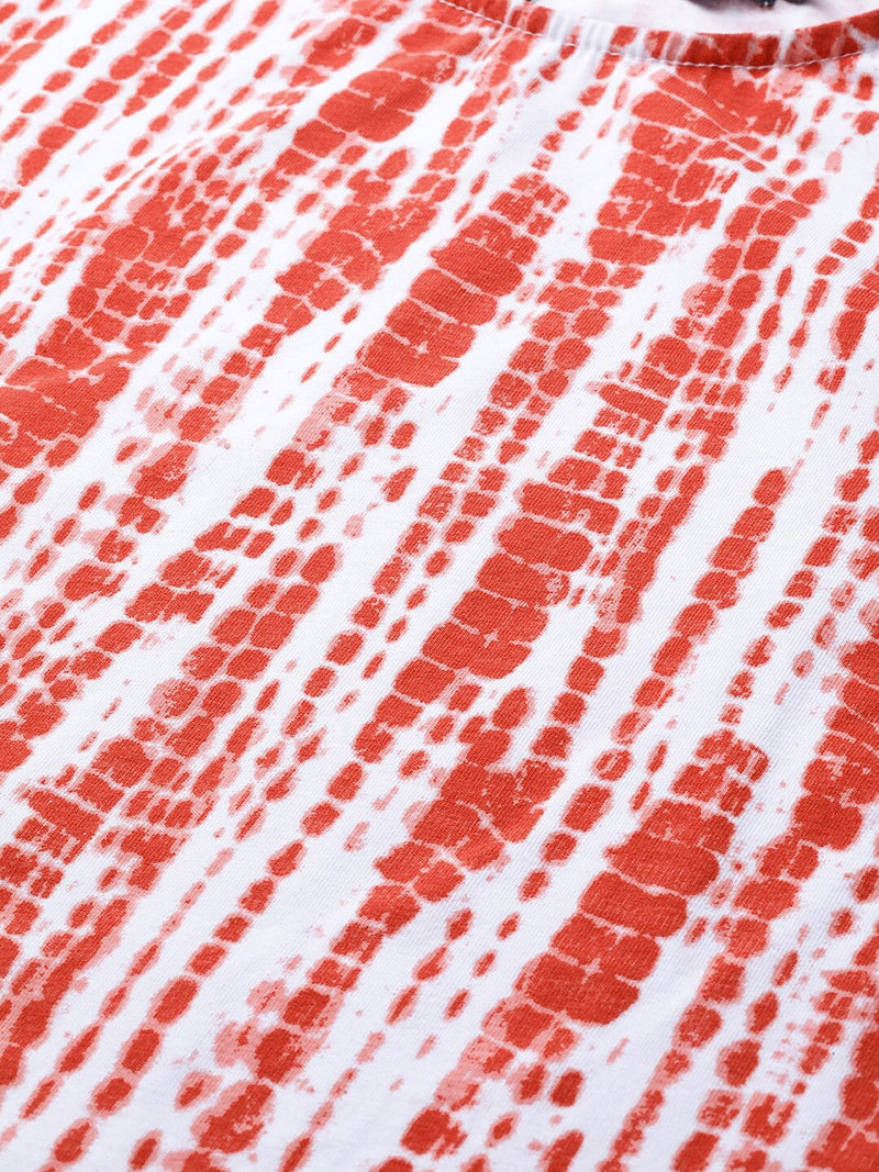 Red & White Tie-Dye Boxy T-Shirt
