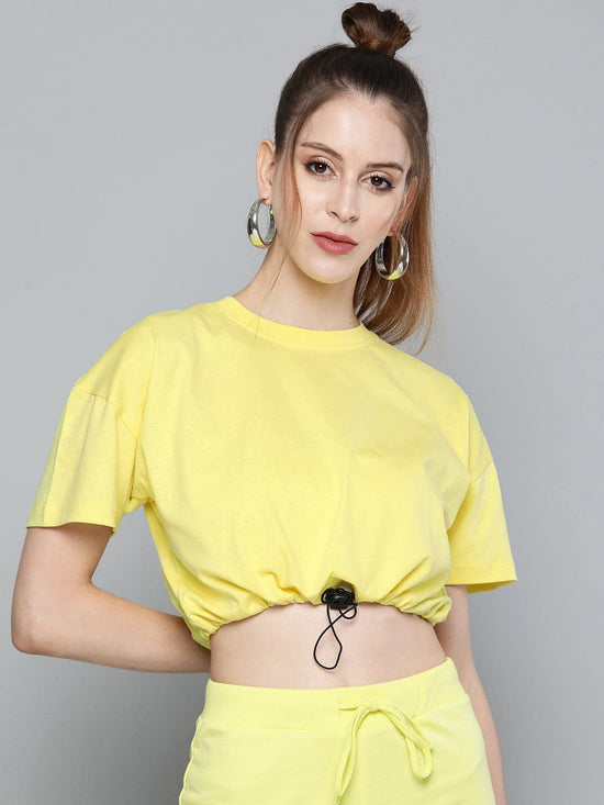 Yellow Drawstring Detail T-Shirt