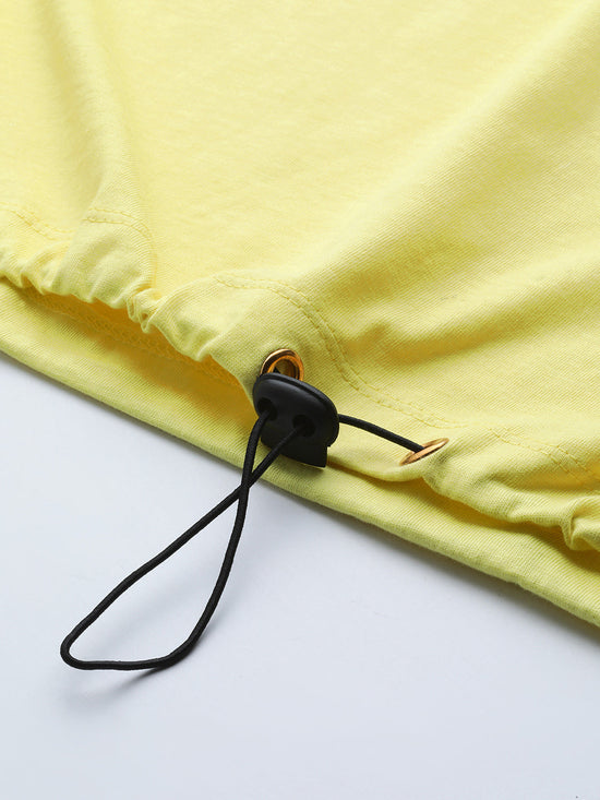 Yellow Drawstring Detail T-Shirt