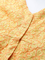 Yellow Lace V-Neck Peplum Top