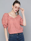 Baked Pink Puff Sleeve Top