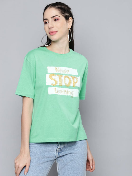 Green Never-Stop-Learning T-Shirt