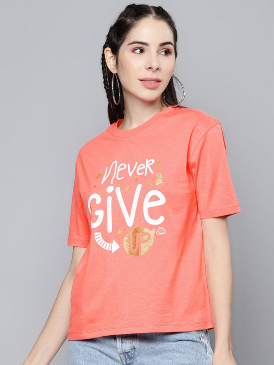 Pink Never-Give-Up T-Shirt