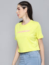 Yellow I-Am-Enough Crop Boxy T-Shirt