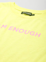 Yellow I-Am-Enough Crop Boxy T-Shirt