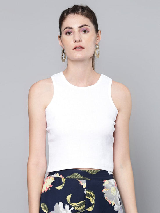 White Box Back Rib Crop Top