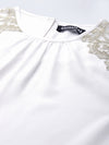 White Shoulder Lace Patch Top