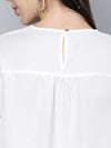 White Shoulder Lace Patch Top