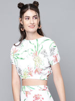 White Floral Boxy Top