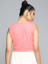 Neon Pink V Neck Crop Vest