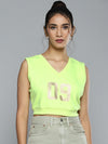 Neon Green V Neck Crop Vest