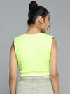 Neon Green V Neck Crop Vest