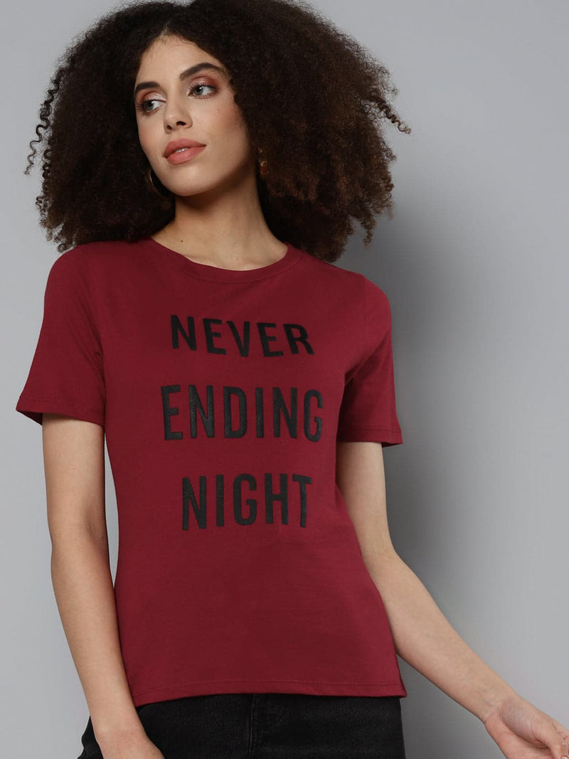 Maroon NEVER ENDING NIGHT T-Shirt