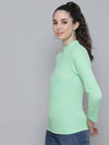 Mint Green Rib Full Sleeve Basic Top