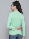 Mint Green Rib Full Sleeve Basic Top