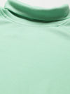 Mint Green Rib Turtle Neck Raglan Sweat Top