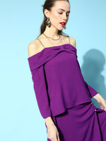 Purple Chain Straps Bow Top