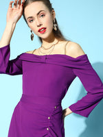 Purple Chain Straps Bow Top