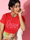 Red LOVE Foil Boxy Crop T-Shirt