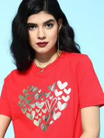 Red Hearts Boxy Crop T-Shirt