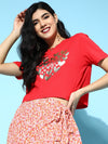 Red Hearts Boxy Crop T-Shirt