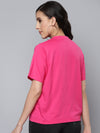 Women Fuchsia Typography Regular T-Shirt