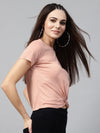 Peach Knot Hem Crop Tee