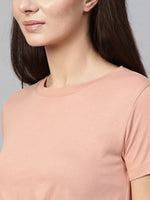 Peach Knot Hem Crop Tee