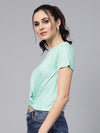 Mint Knot Hem Crop Tee