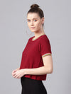 Maroon Athleisure Rib Crop Top