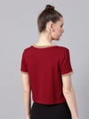 Maroon Athleisure Rib Crop Top