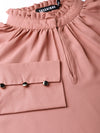 Baked Pink Pleated Collar Top