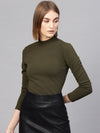 Olive Turtle Neck Top