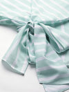 Sea Green Stripe Side Knot Detail Top