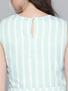 Sea Green Stripe Side Knot Detail Top