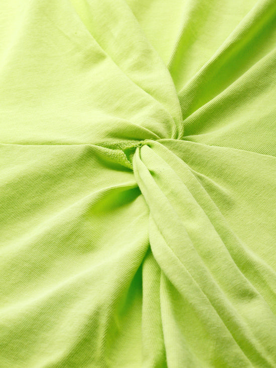 Neon Green Twisted Knot Regular T-Shirt